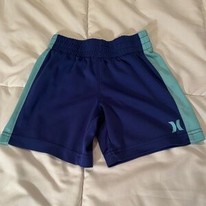 💥 $5 if bundled - 4T Hurley Navy & Aqua Shorts Snag on back Please see photos